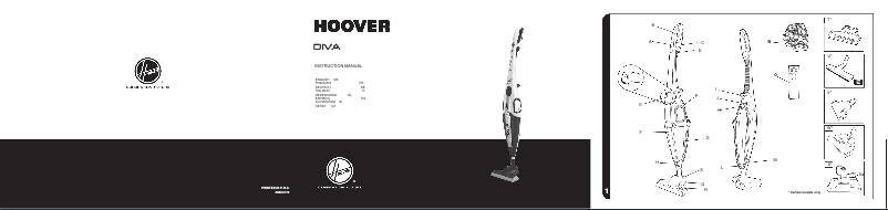 Page 1 de la notice Manuel utilisateur Hoover Diva DV 1813