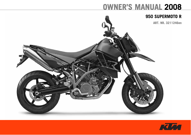 Page 1 de la notice Manuel utilisateur KTM 950 Supermoto R (2008)