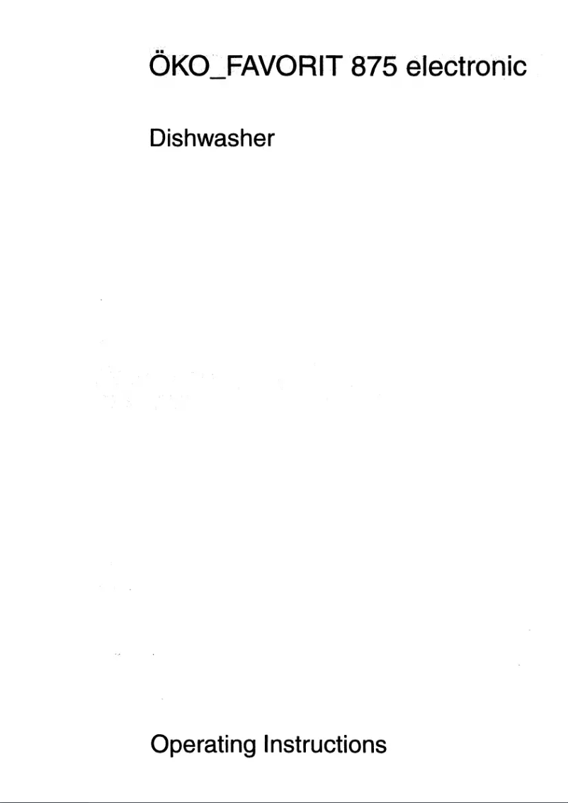 Page 1 de la notice Manuel utilisateur AEG Favorit 875 W Electronic