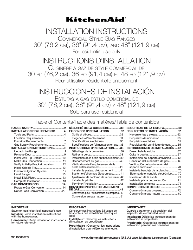 Page n°1 - Manuel utilisateur KitchenAid KFGC558JSS