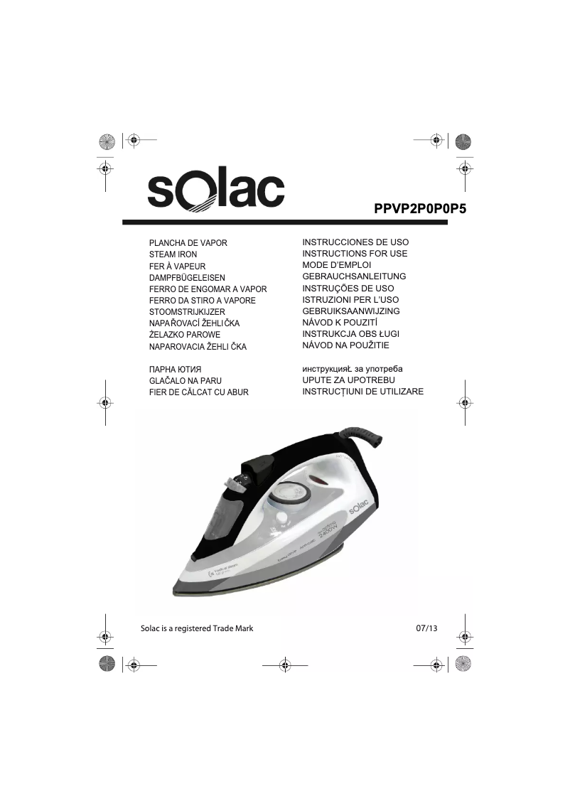 Page 1 de la notice Manuel utilisateur Solac New Optima PV2005