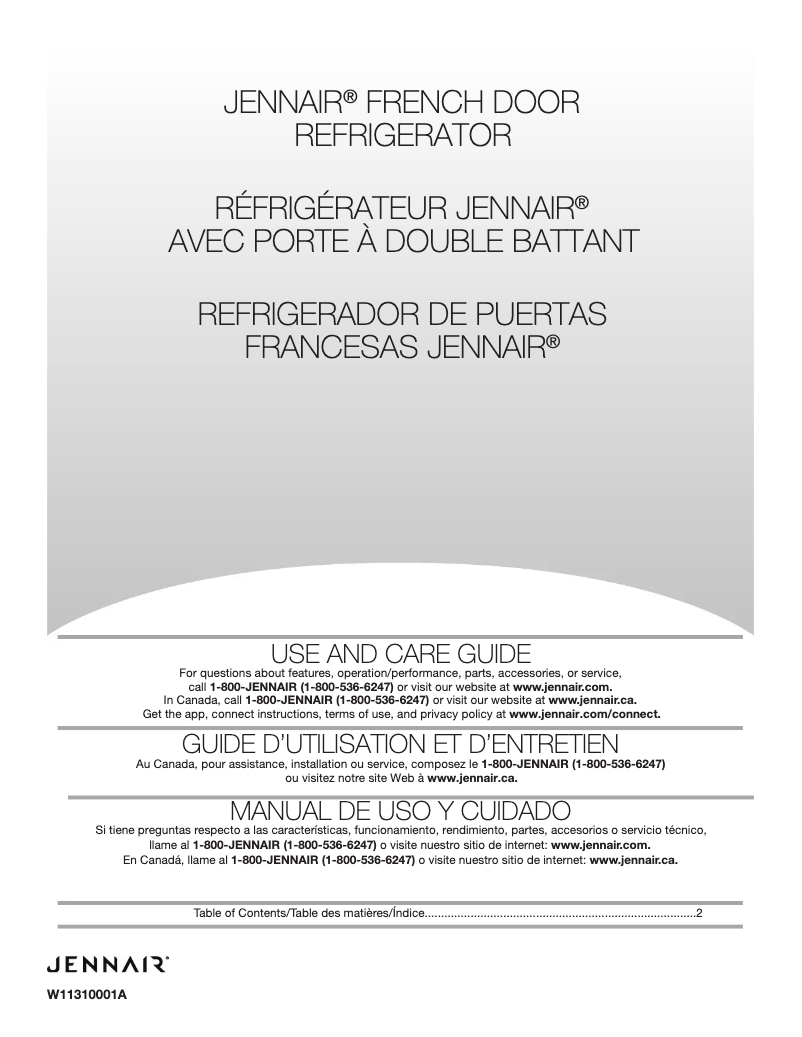 Página 1 del manual Manual de usuario JennAir JFFCC72EHL