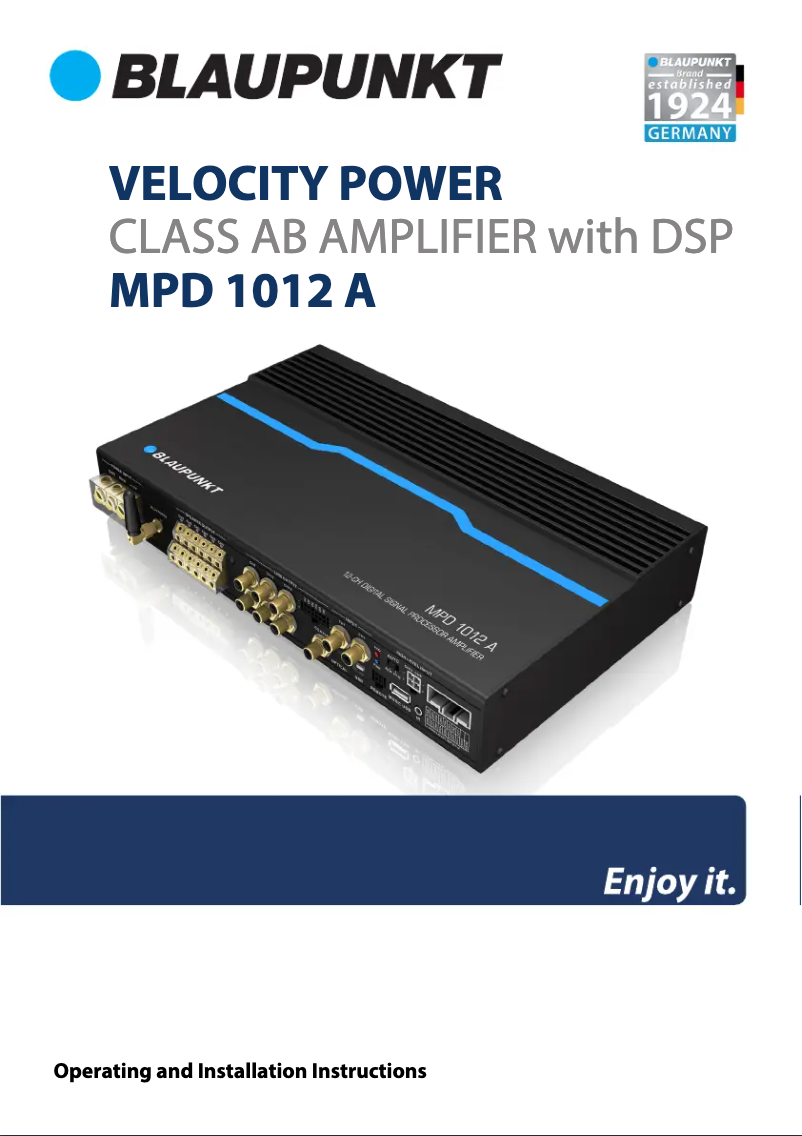 Page 1 de la notice Manuel utilisateur Blaupunkt MPD 1012 A