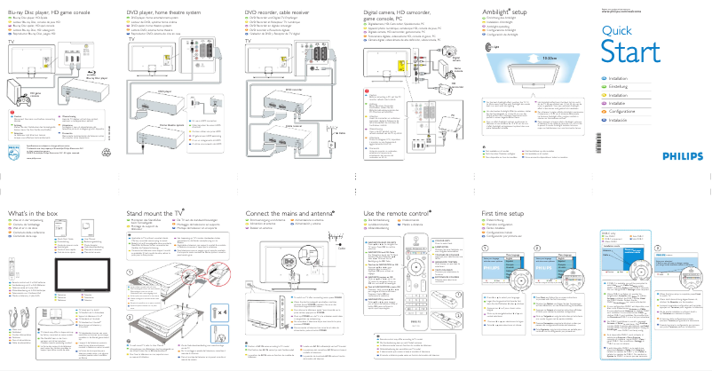 Page n°1 - Guide de démarrage rapide Philips 32PFL7603S