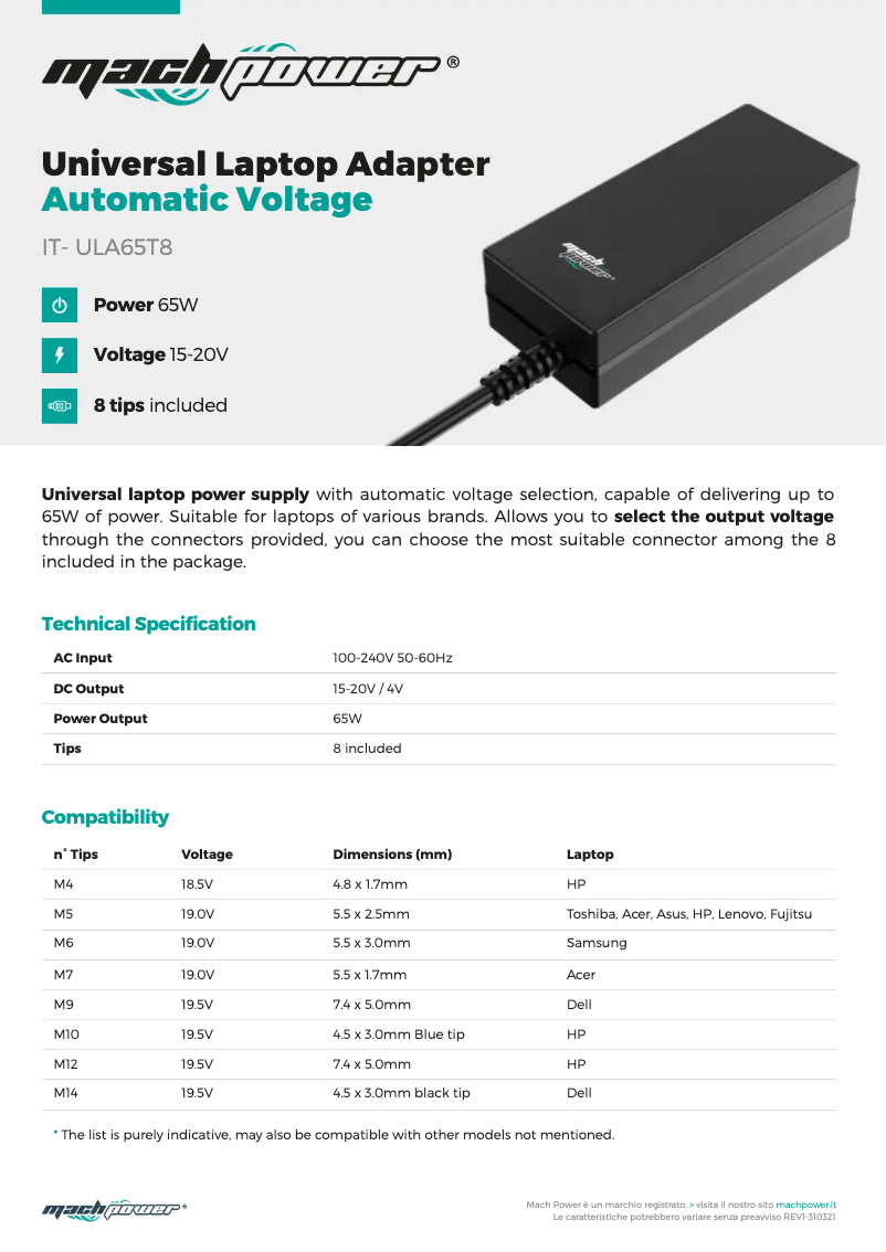 Image de la première page du manuel de l'appareil IT-ULA65T8