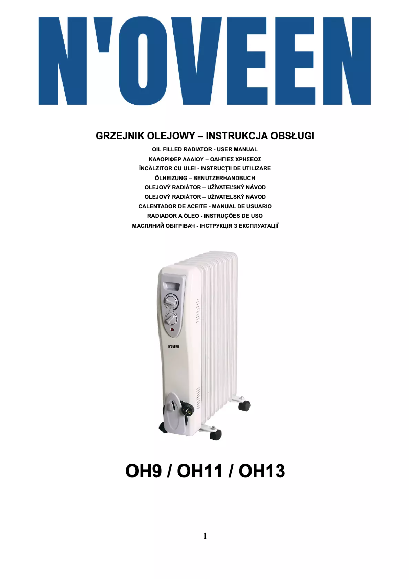 Page n°1 - Manuel utilisateur N'oveen OH13