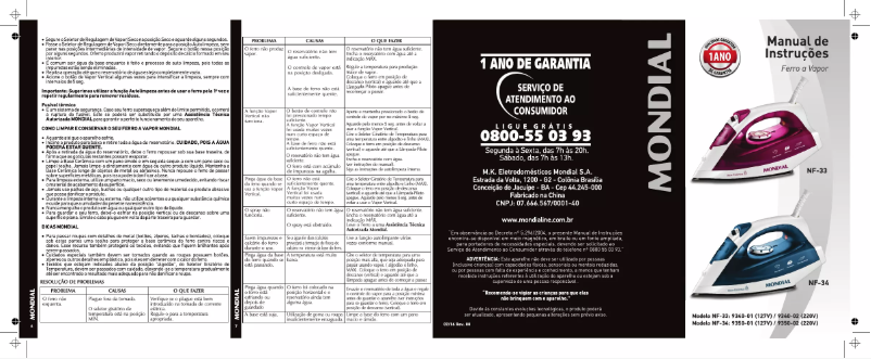 Page 1 de la notice Manuel utilisateur Mondial NF-34