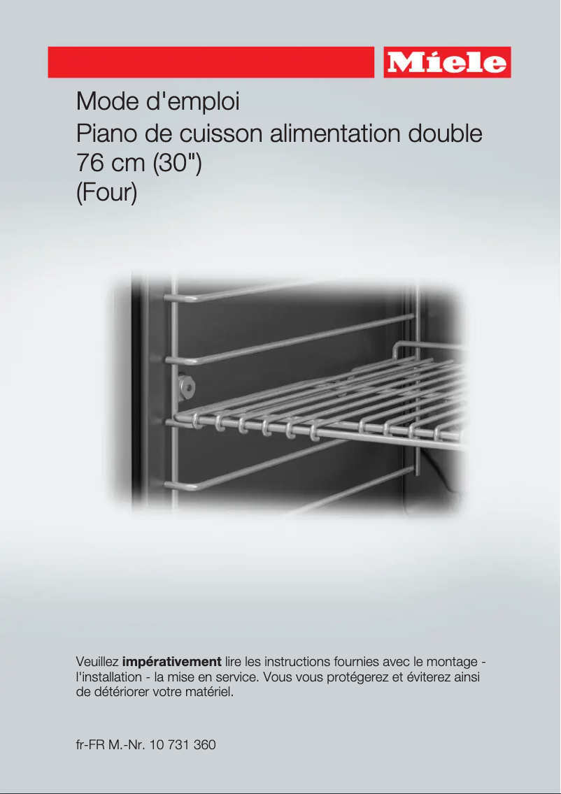 Page 1 de la notice Manuel utilisateur Miele HR 1924 G