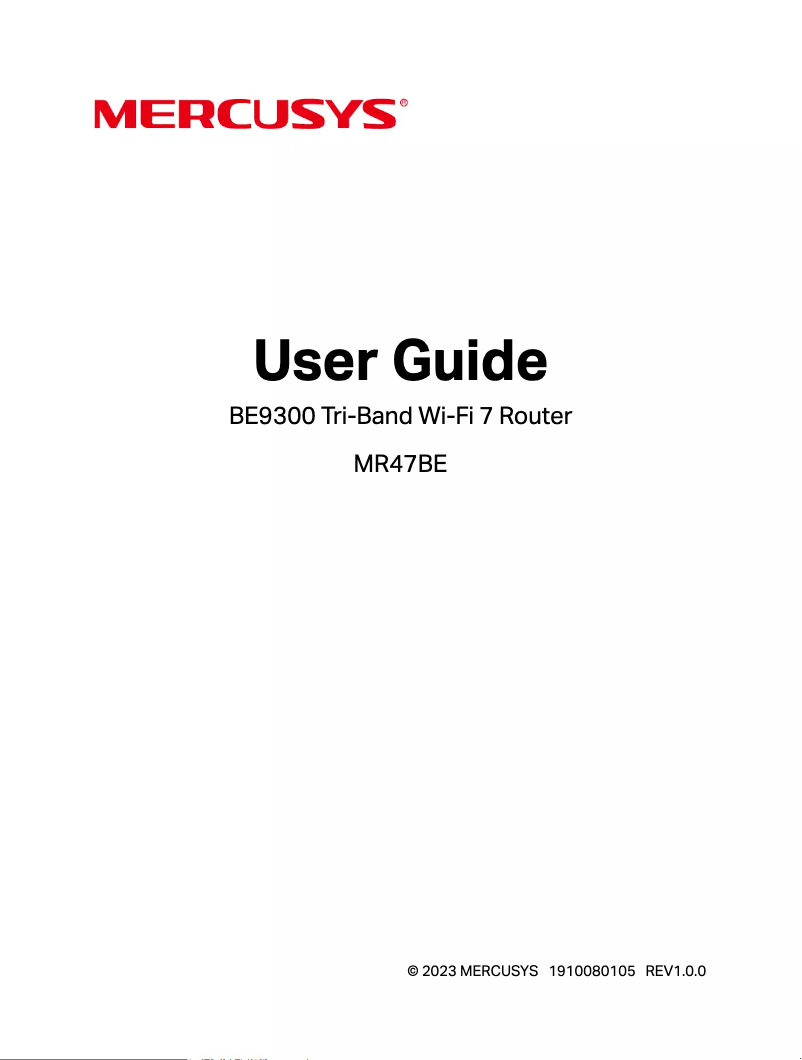 Page n°1 - Manuel utilisateur Mercusys MR47BE