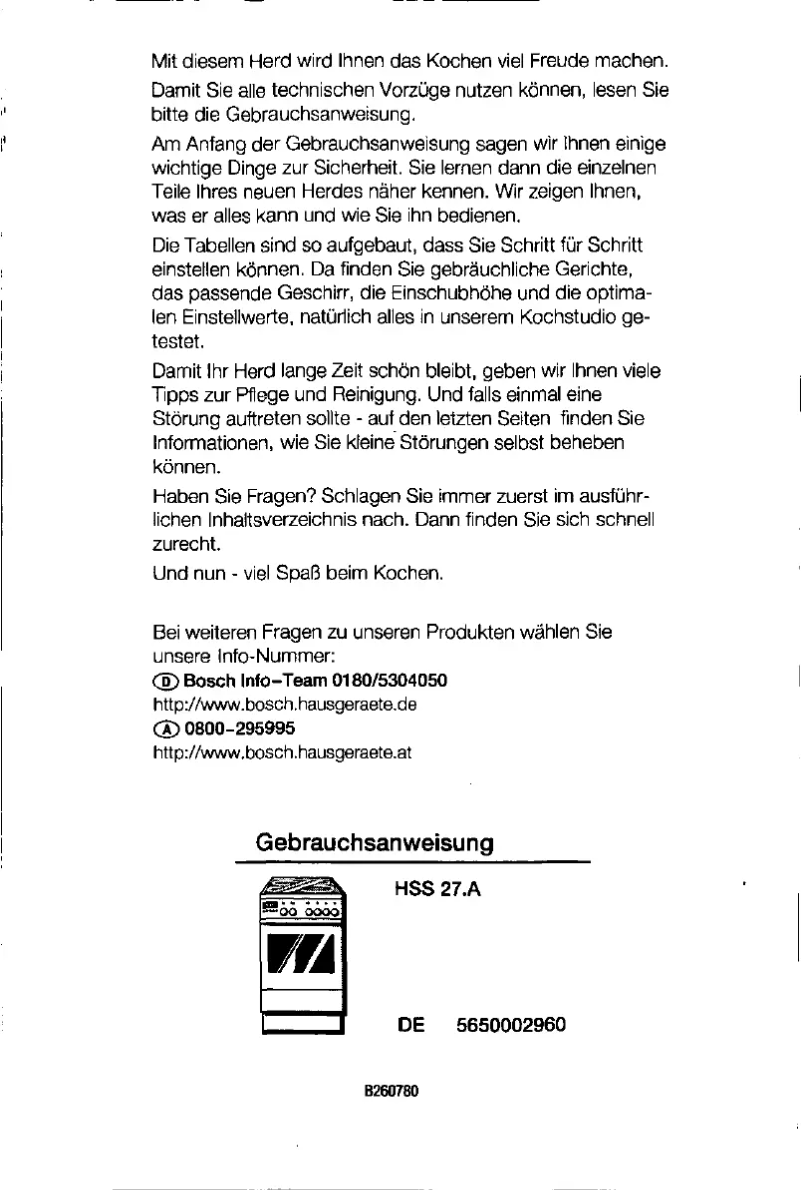 Page 1 de la notice Manuel utilisateur Bosch HSS272A