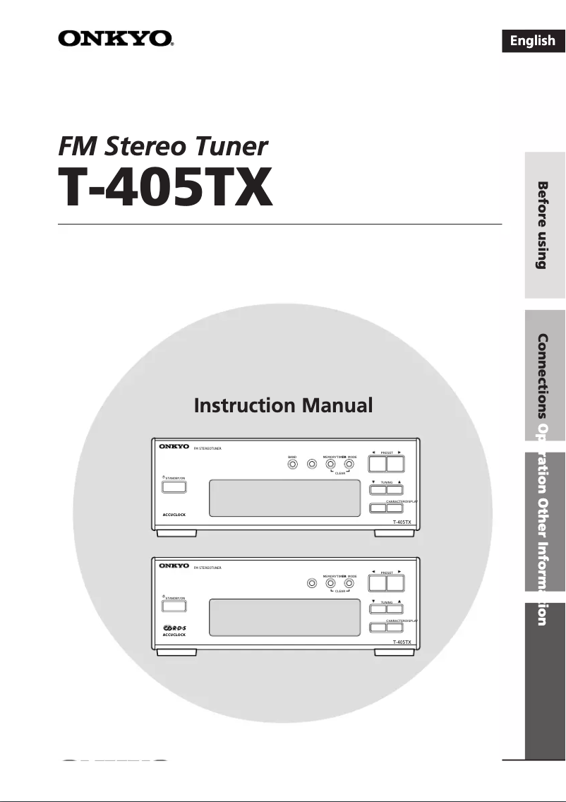 Image de la première page du manuel de l'appareil T-405TX
