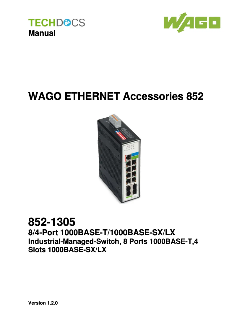 Image de la première page du manuel de l'appareil 852-1305