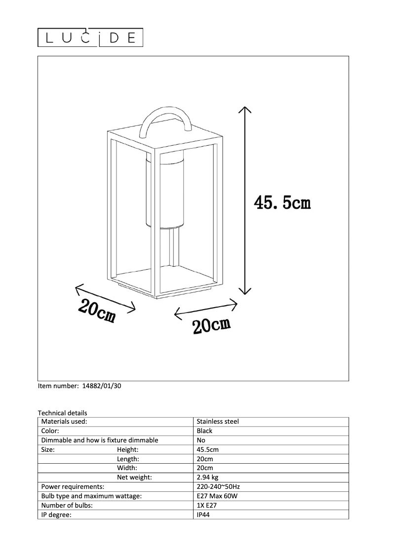 Image de la première page du manuel de l'appareil Glimmer 14882/01/30