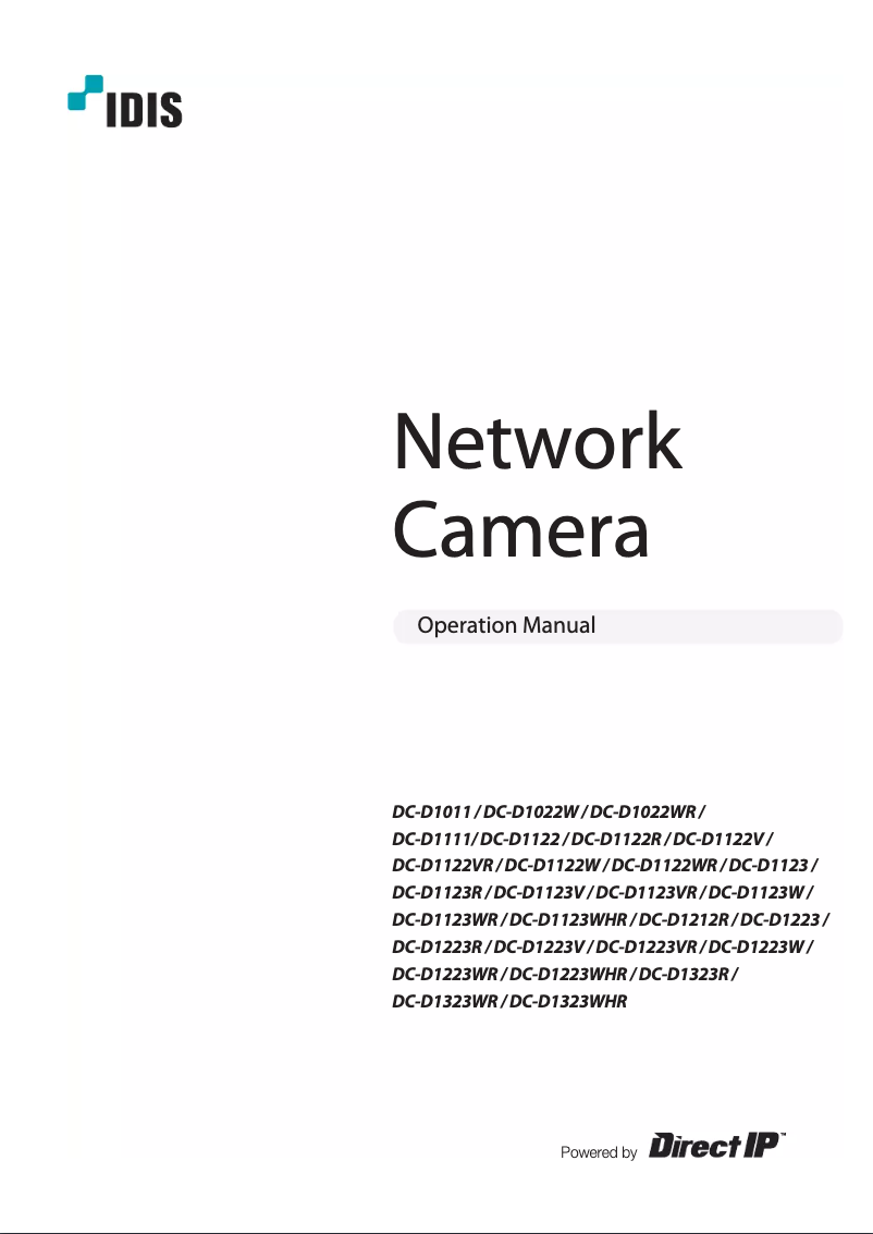Page 1 de la notice Manuel utilisateur IDIS DC-D1223