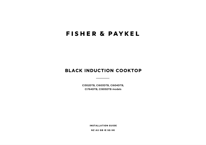 Page 1 de la notice Guide d'installation Fisher & Paykel CI302DTB4
