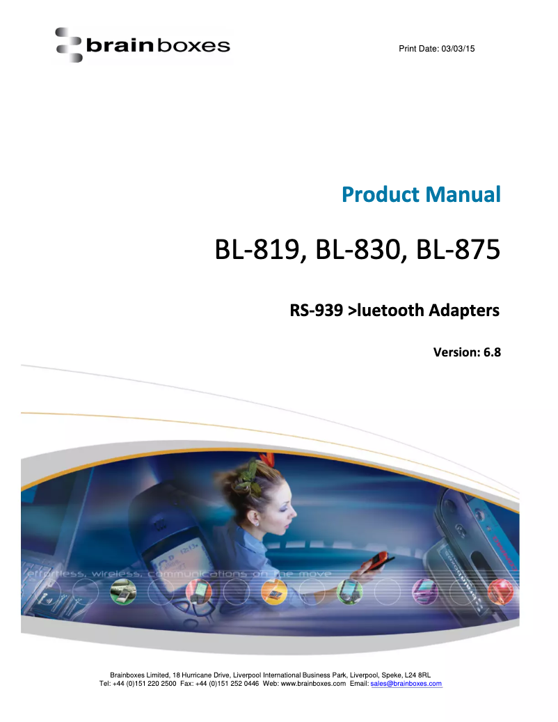 Page 1 de la notice Manuel utilisateur Brainboxes BL-819