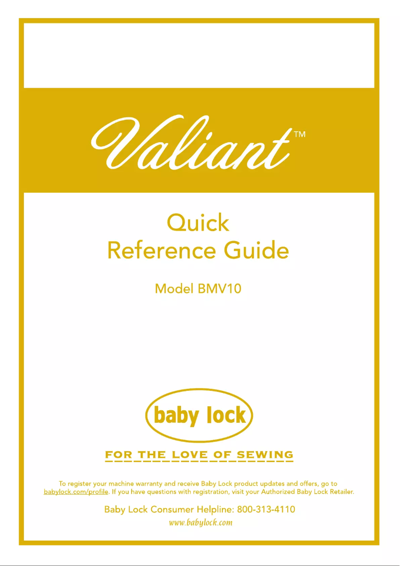 Page n°1 - Manuel utilisateur Baby Lock Valiant BMV10