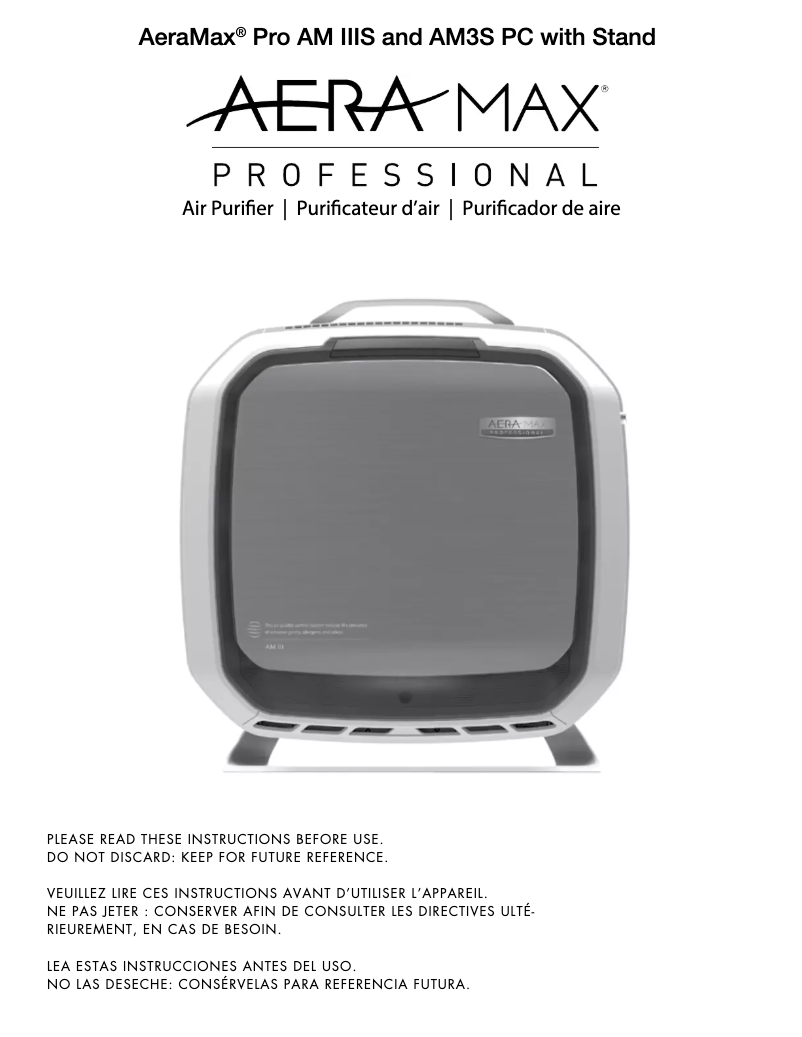 Image de la première page du manuel de l'appareil AeraMax Professional 3S PC