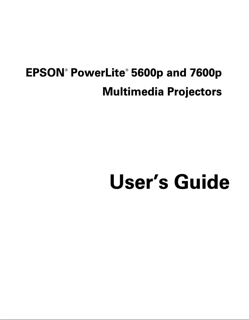 Page 1 de la notice Manuel utilisateur Epson PowerLite 7600p