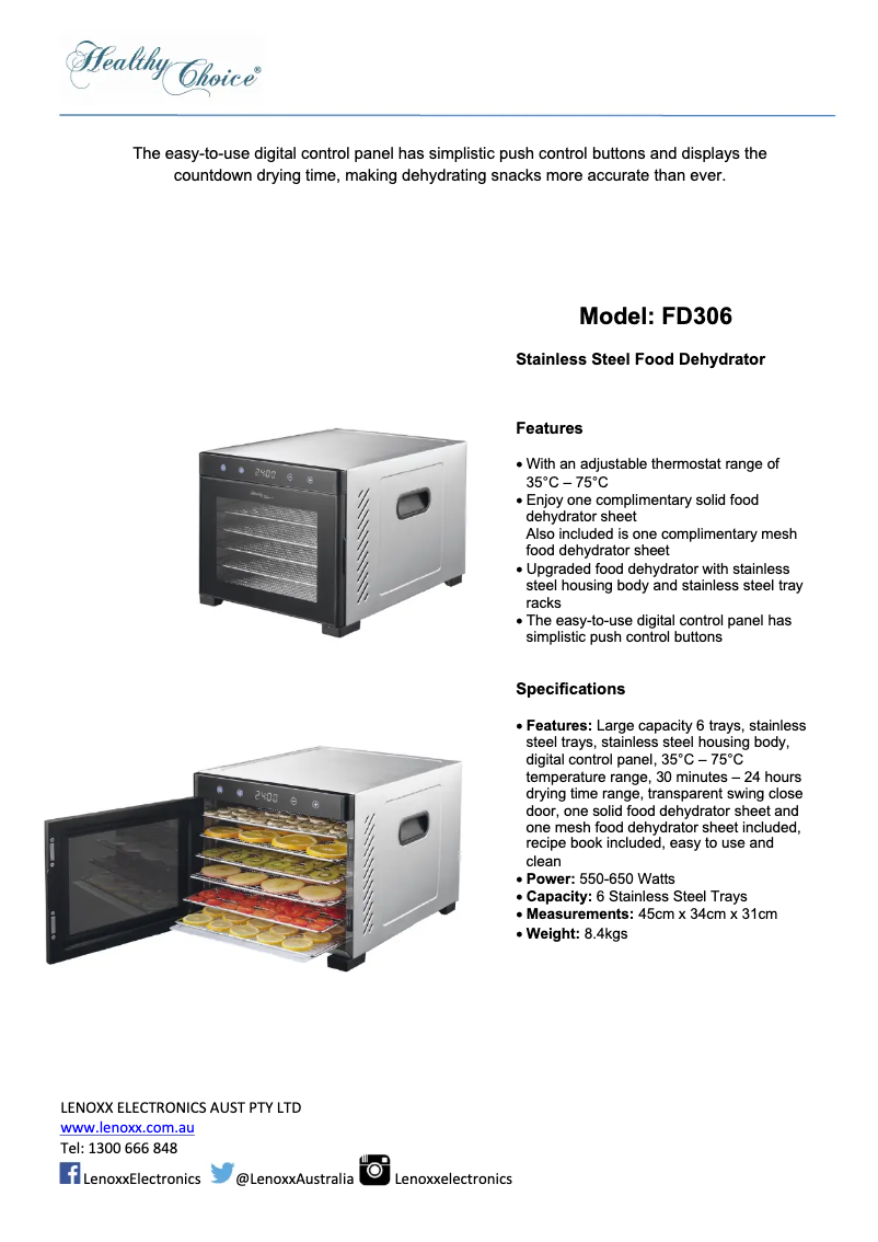 Image de la première page du manuel de l'appareil FD306