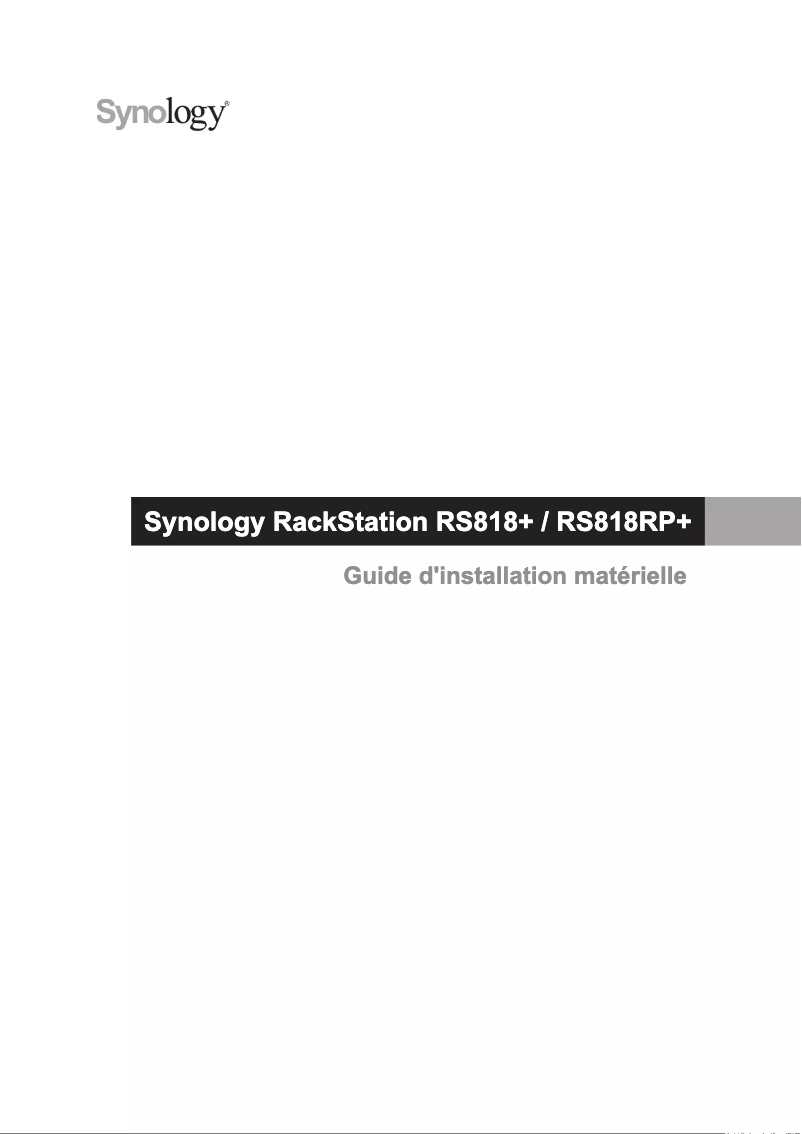 Page 1 de la notice Manuel utilisateur Synology RackStation RS818+