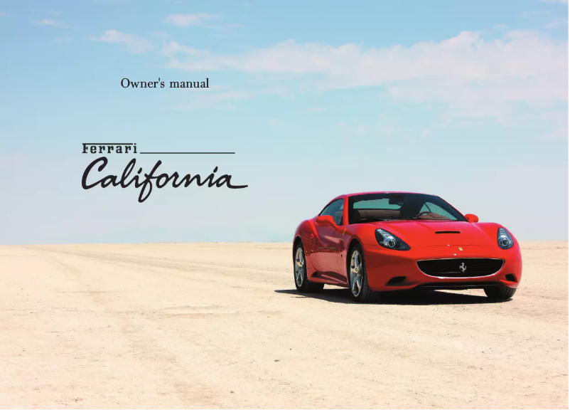 Image de la première page du manuel de l'appareil California (2009)