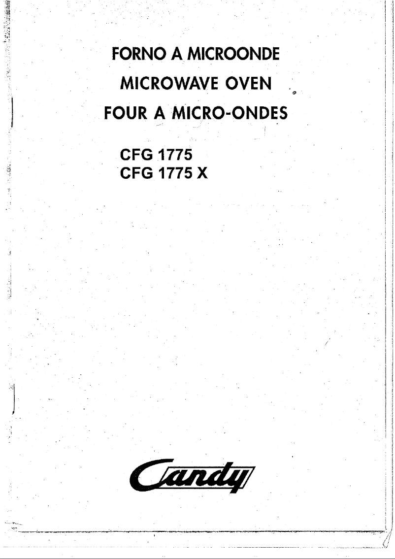 Page n°1 - Manuel utilisateur Candy CFG 1775X