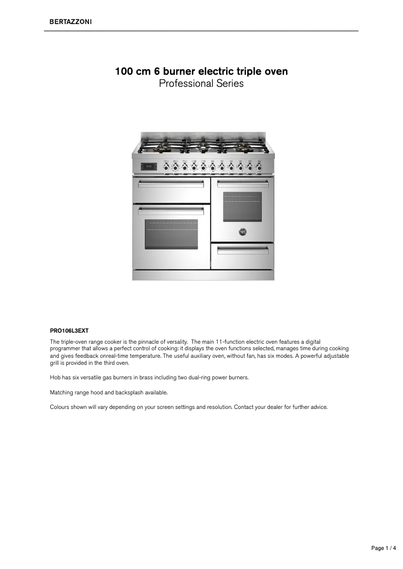 Image de la première page du manuel de l'appareil PRO106L3EXT