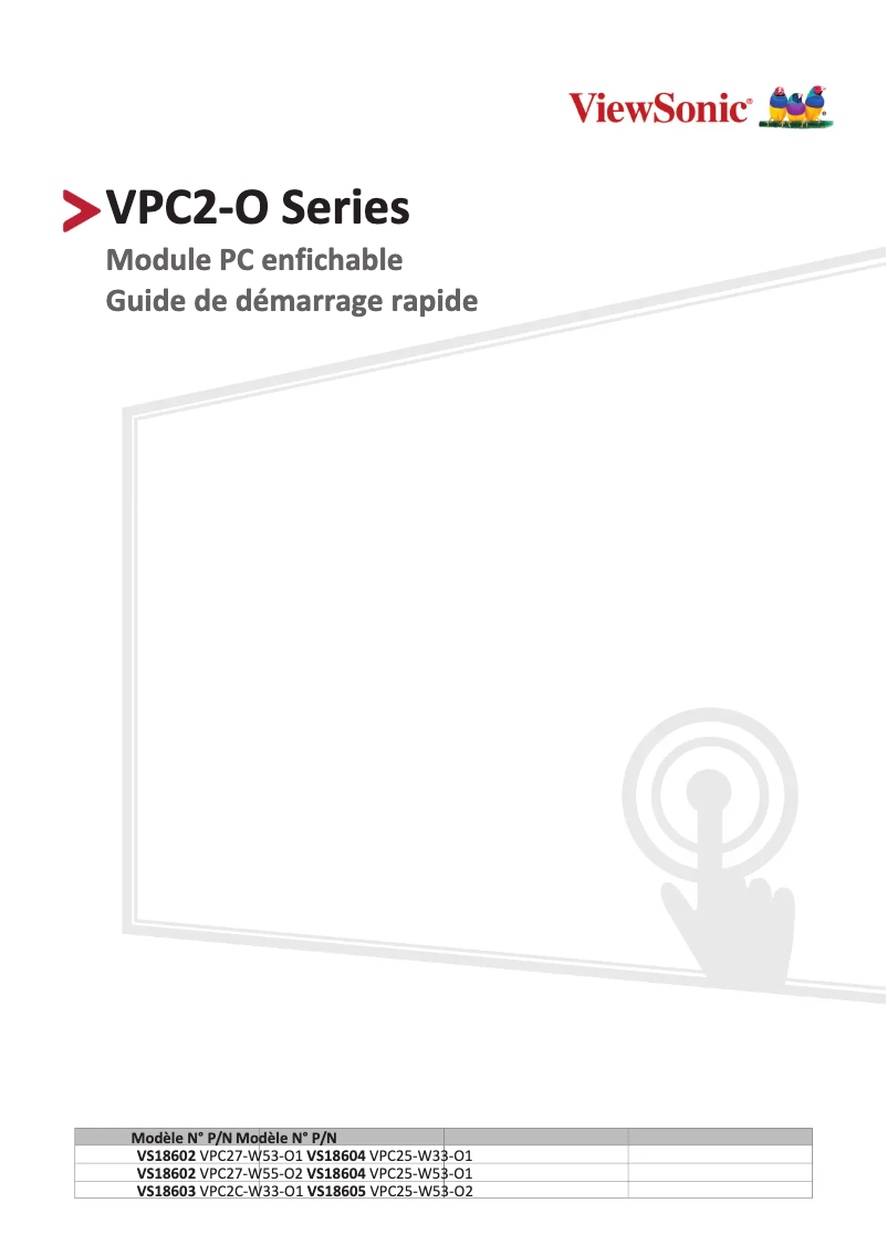 Page n°1 - Manuel utilisateur Viewsonic VPC27-W55-O2