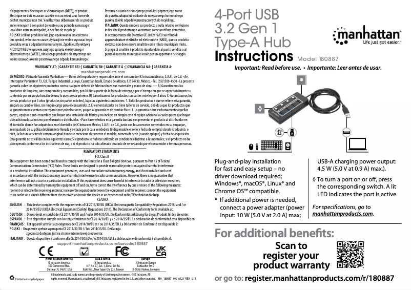 Image de la première page du manuel de l'appareil 180887