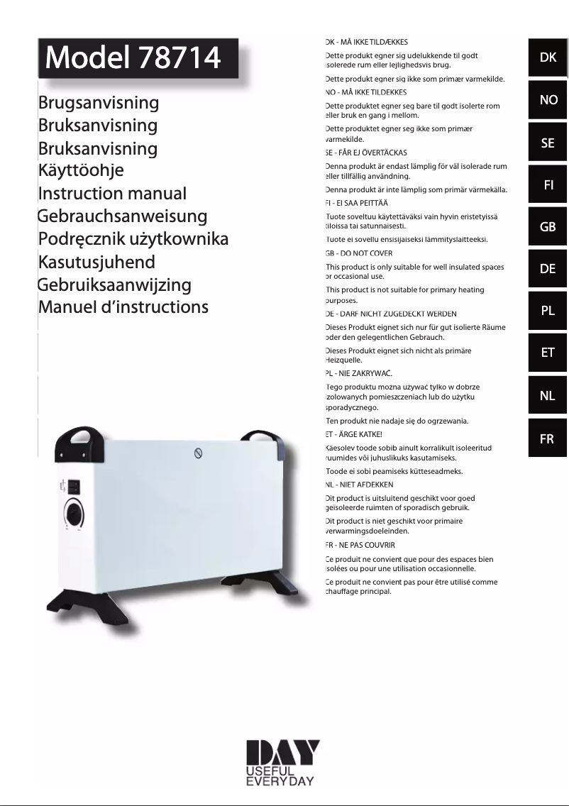 Page 1 de la notice Manuel utilisateur Day 78714