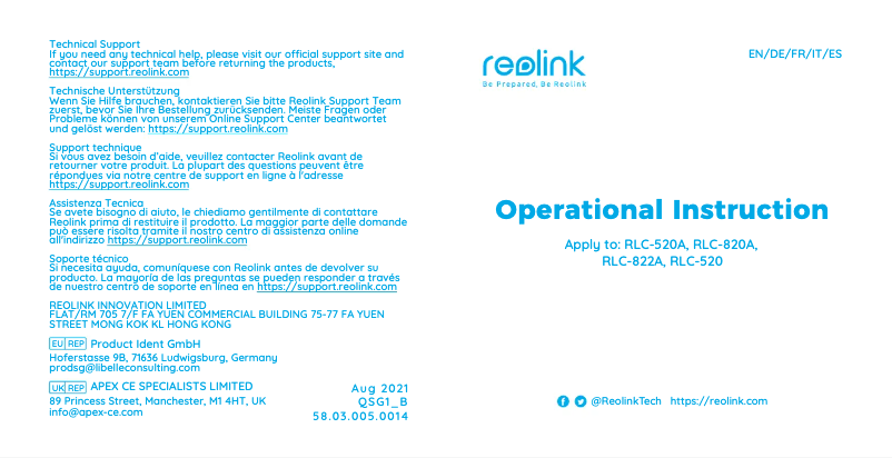 Image de la première page du manuel de l'appareil RLC-520