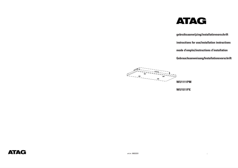 Page 1 de la notice Manuel utilisateur Atag WU1511PX