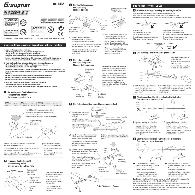 Página 1 del manual Manual de usuario Graupner Starlet