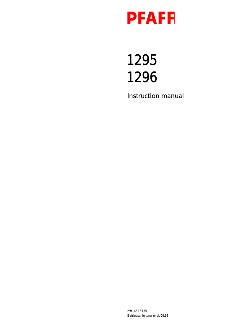 Image de la première page du manuel de l'appareil 1296