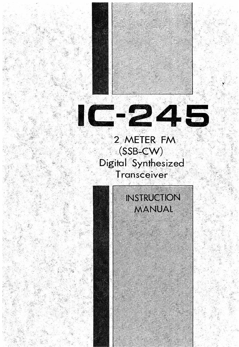 Page n°1 - Manuel utilisateur ICOM IC-245