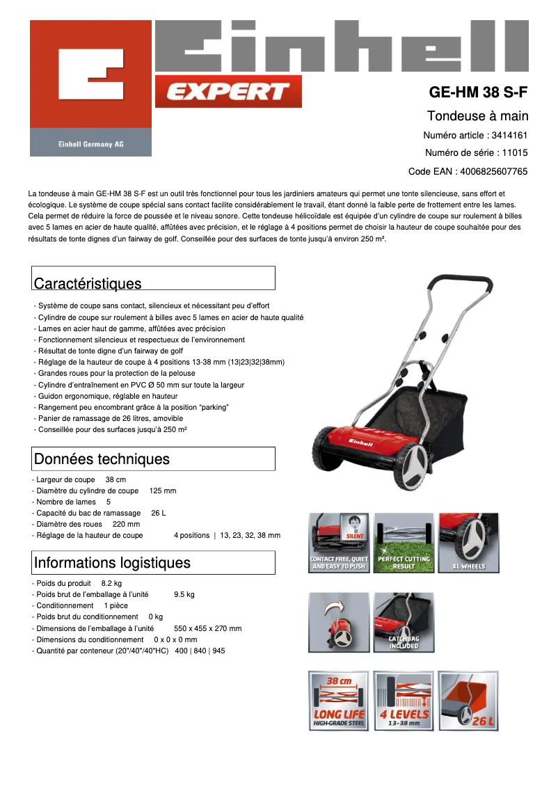 Image de la première page du manuel de l'appareil GE-HM 38 S-F