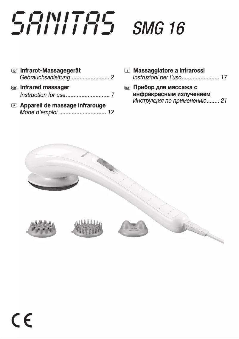 Page n°1 - Manuel utilisateur Sanitas SMG 16