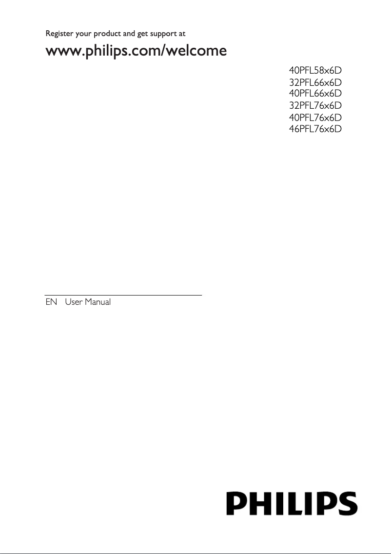 Page 1 de la notice Manuel utilisateur Philips 40PFL7606D