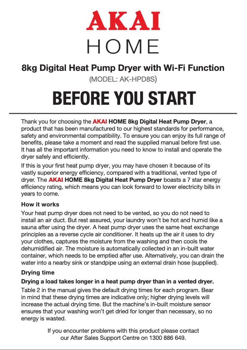 Page 1 de la notice Fiche technique AKAI AK-HPD8S
