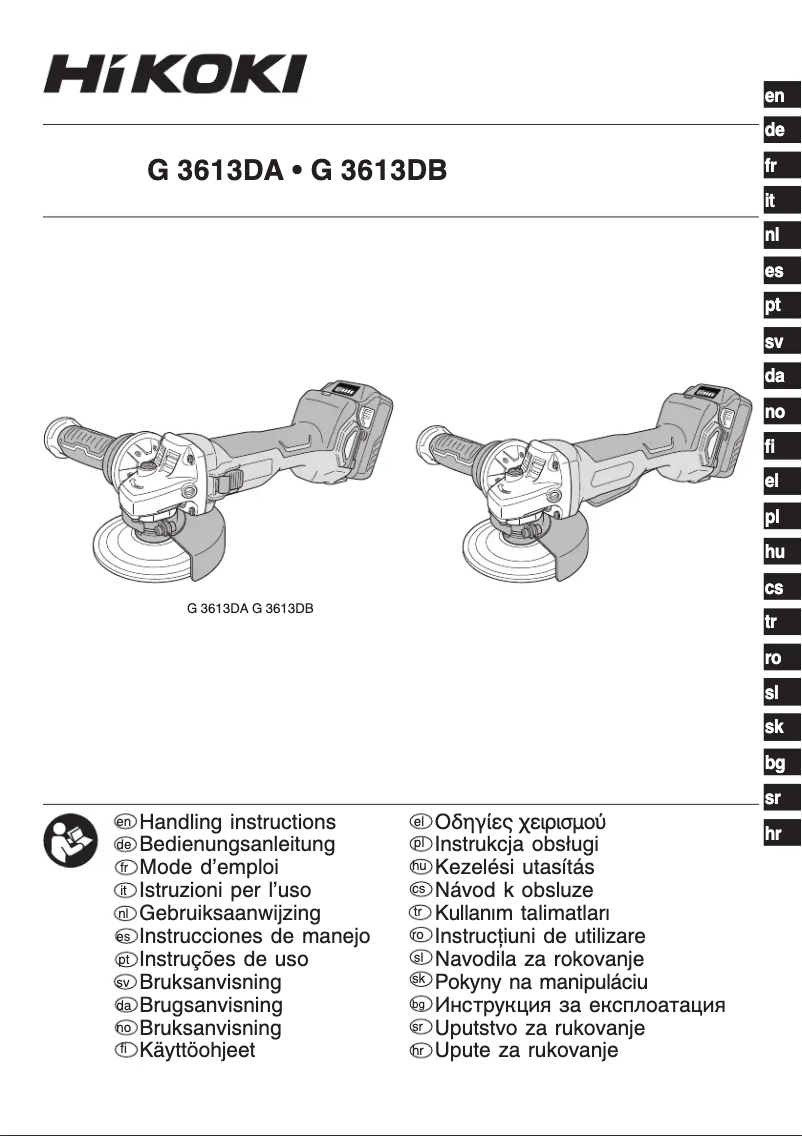 Page 1 de la notice Manuel utilisateur HiKOKI G 3613DA