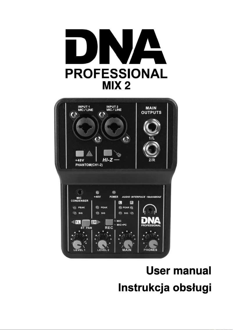 Page 1 de la notice Manuel utilisateur DNA Mix 2