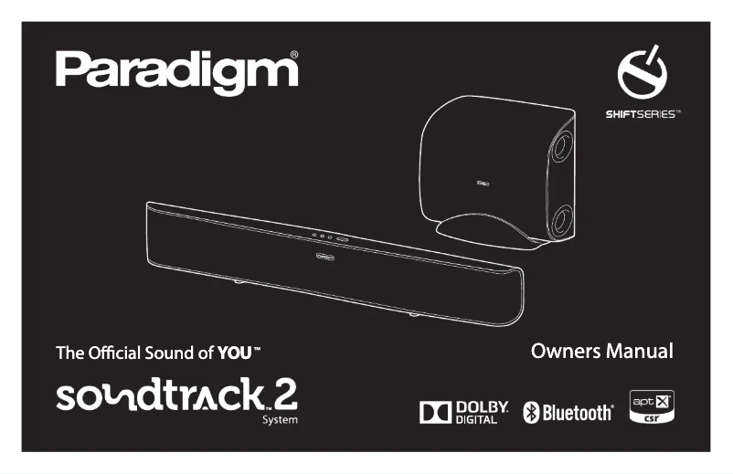 Page n°1 - Manuel utilisateur Paradigm Soundtrack 2 System