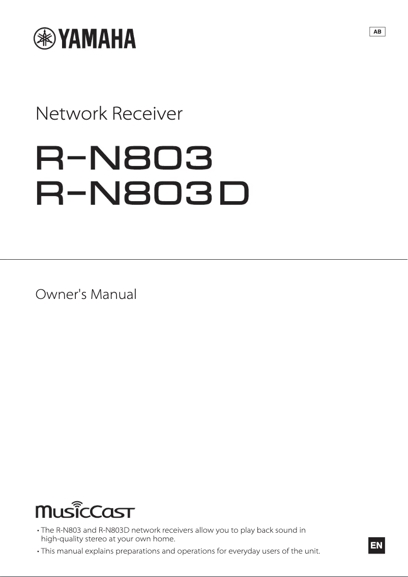 Page n°1 - Manuel utilisateur Yamaha MusicCast R-N803D