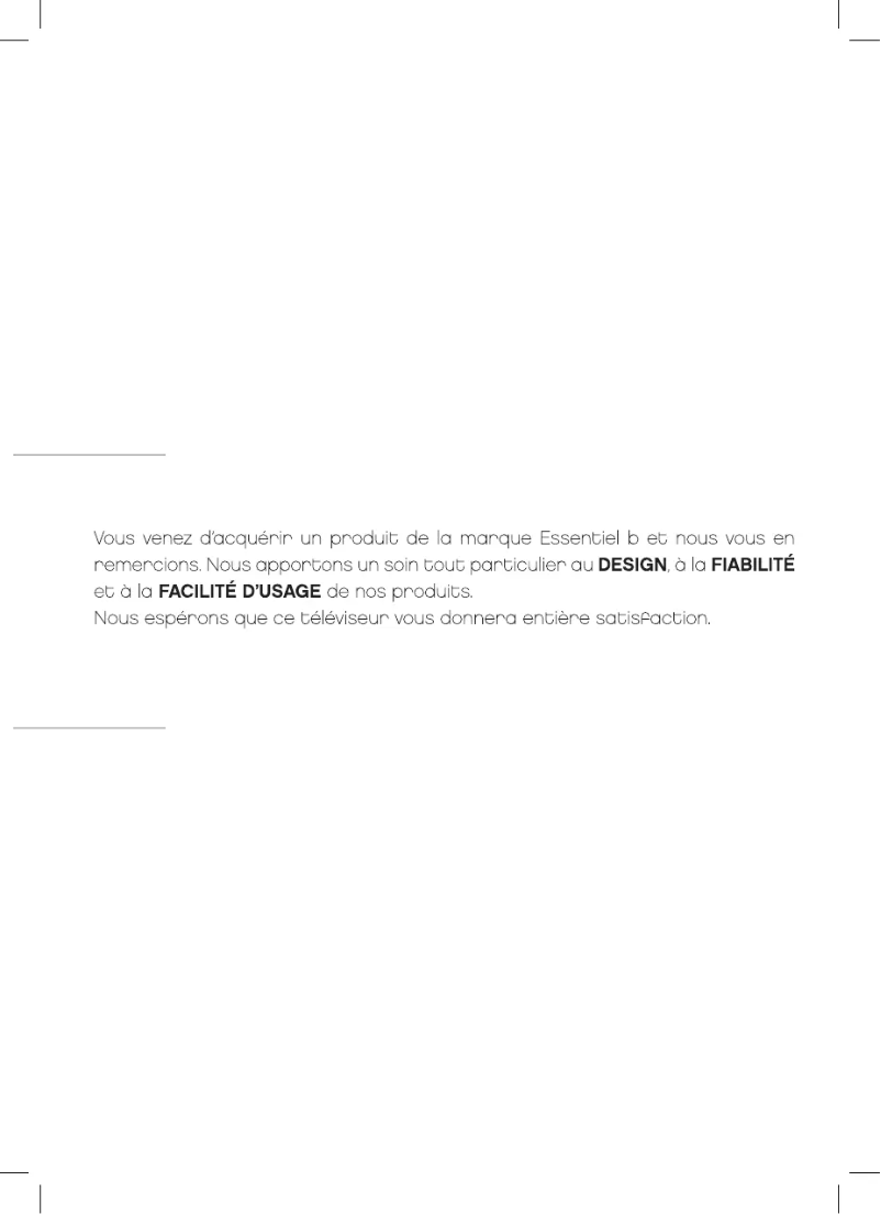 Page n°1 - Manuel utilisateur Essentiel B 31.5 Blanc Kea