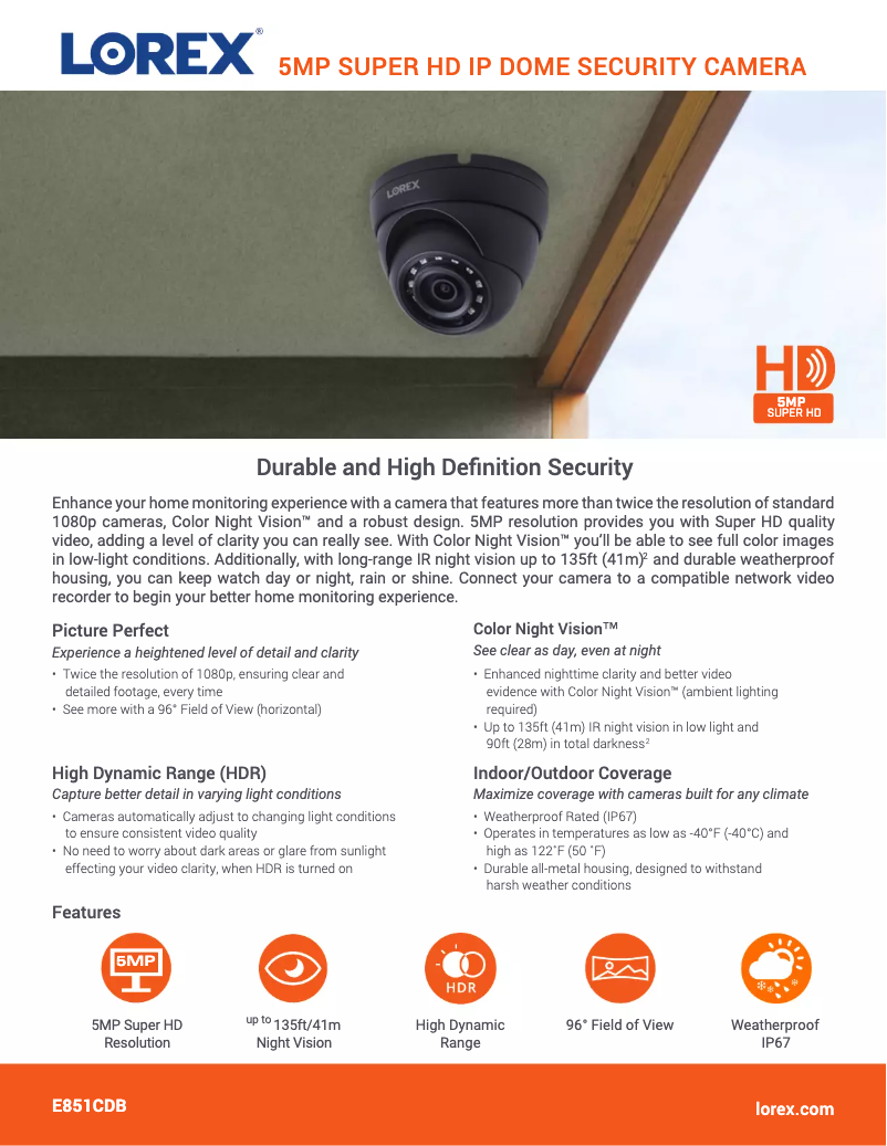 Page n°1 - Fiche technique Lorex E581CDB