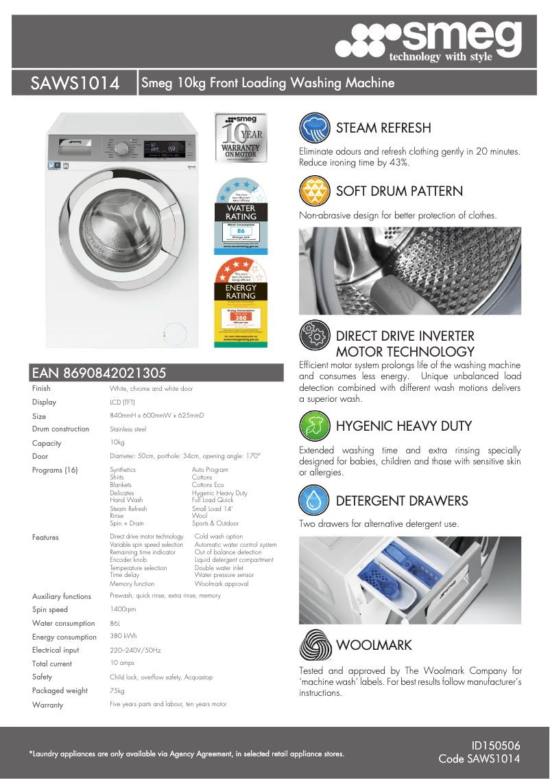 Image de la première page du manuel de l'appareil SAWS1014