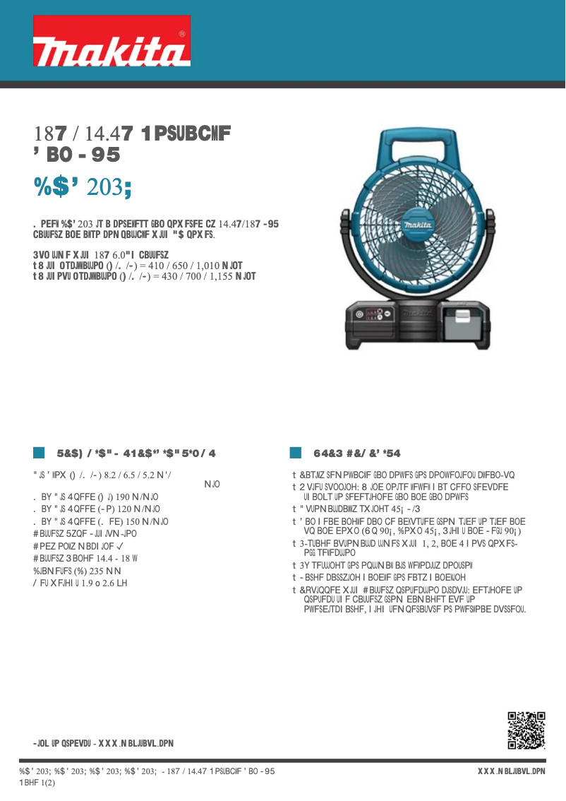 Page 1 de la notice Fiche technique Makita DCF203