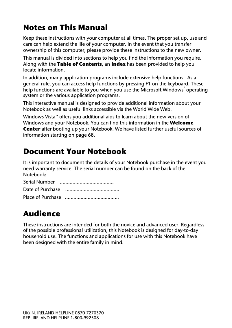 Page 1 de la notice Manuel utilisateur Medion Akoya MD 96290-WIM2160