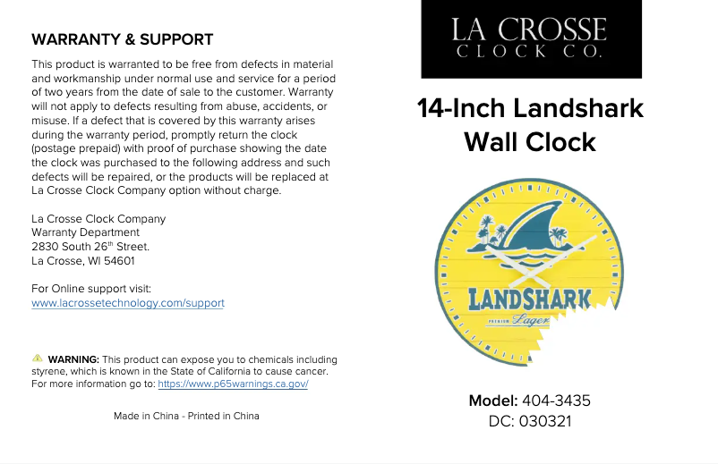 Page 1 de la notice Manuel utilisateur La Crosse Technology 404-3435